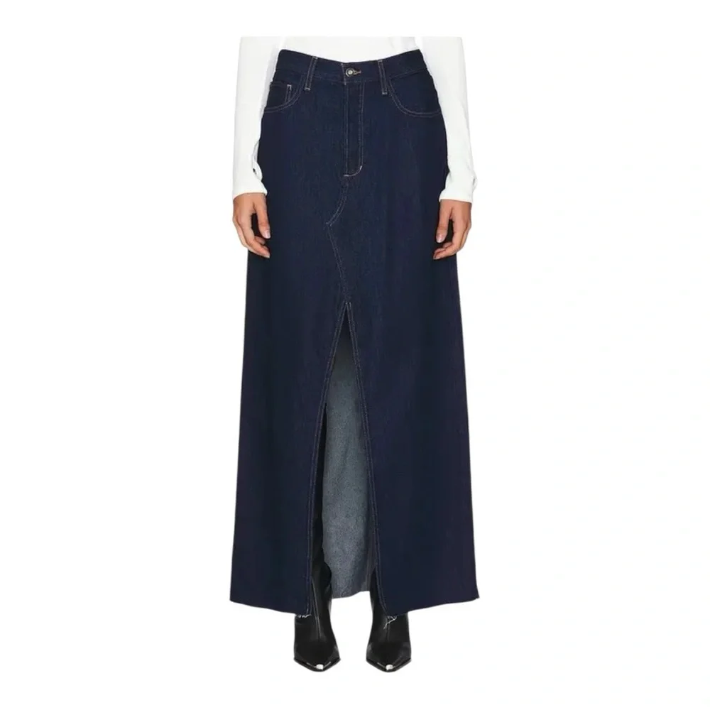 FAVORITE DAUGHTER The Sunny Low Slung A line Maxi Denim Skirt Size 26 NWT